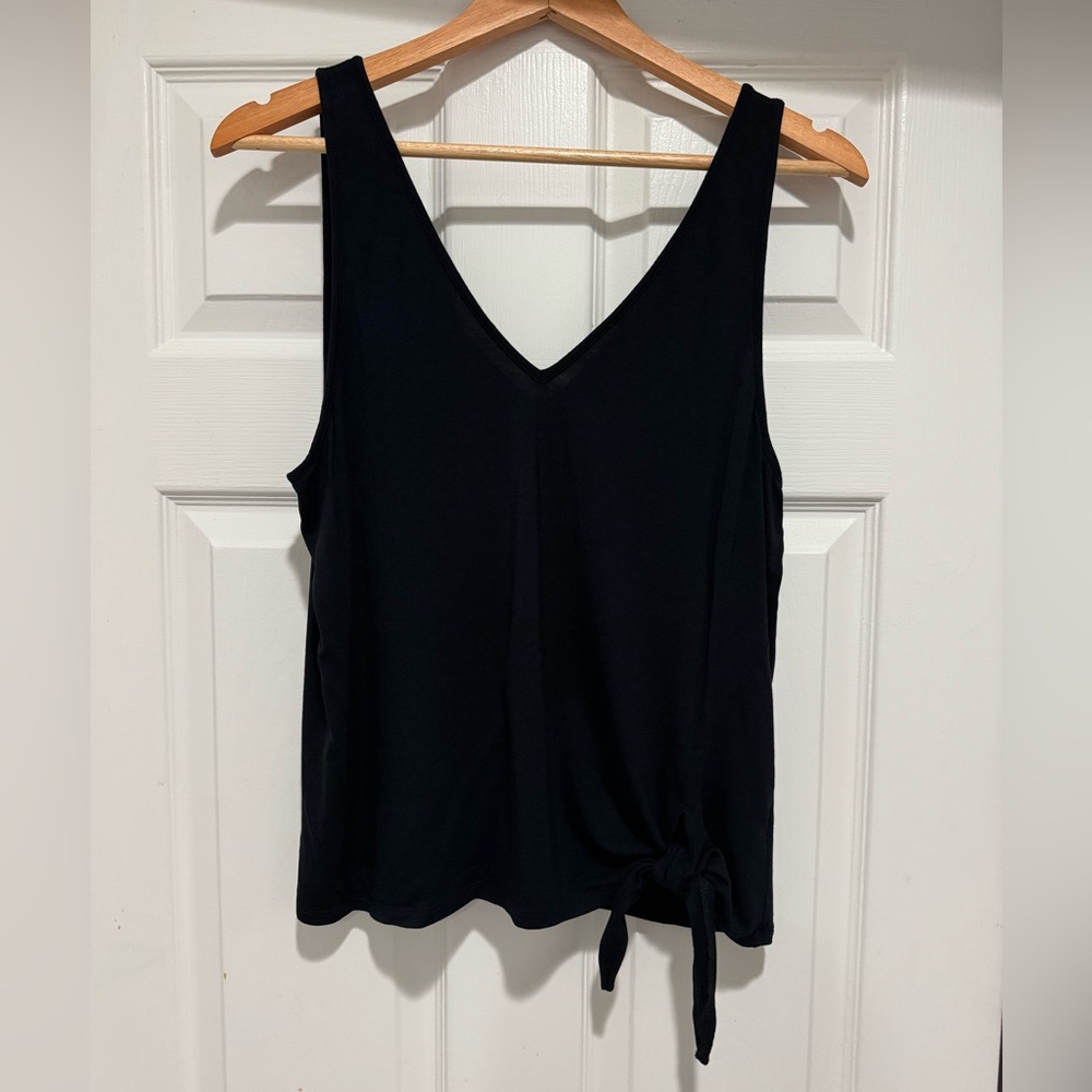 Black Sleeveless Gentle Fawn Top with Tie Detail